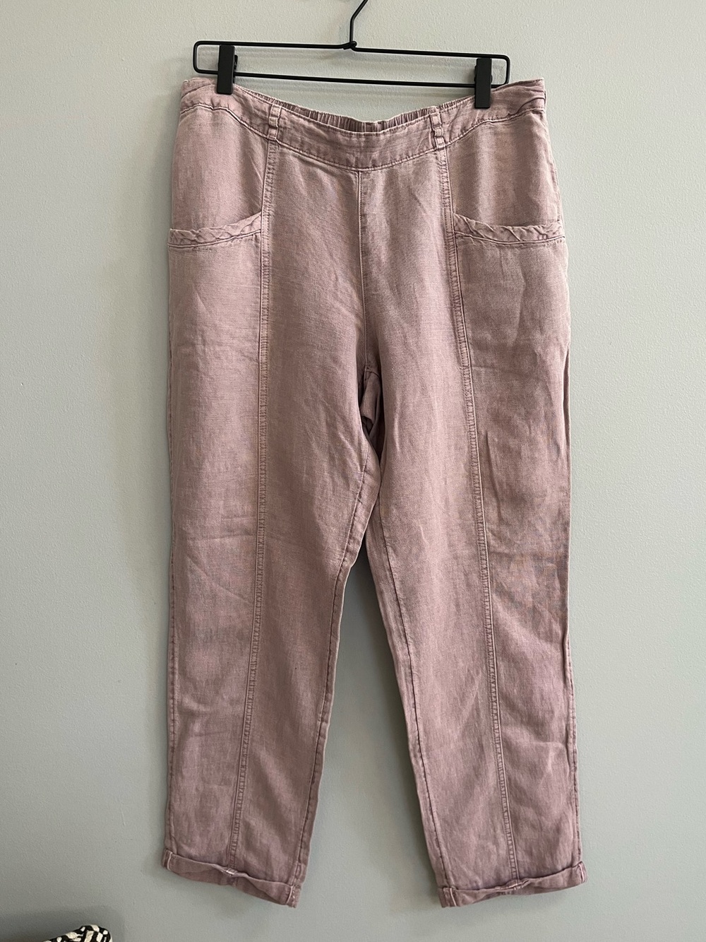 C&C California Women's Linen Blend Pull On Pants Size Large Beachy Boho Summer